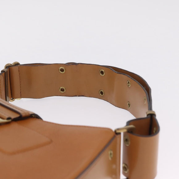 Christian Dior Street Chic Shoulder Bag Leather Brown Gold Auth ka7134A
