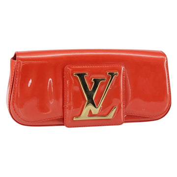 LOUIS VUITTON Vernis Pochette Sobie Bag Orenge Sunset M93727 LV Auth ka713V