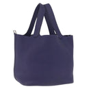 HERMES Taurillon Clemence Picotan Lock MM Bag Leather Navy Silver Auth ka7140SAM-1