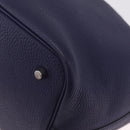 HERMES Taurillon Clemence Picotan Lock MM Bag Leather Navy Silver Auth ka7140SAM-15