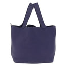 HERMES Taurillon Clemence Picotan Lock MM Bag Leather Navy Silver Auth ka7140SAM-2