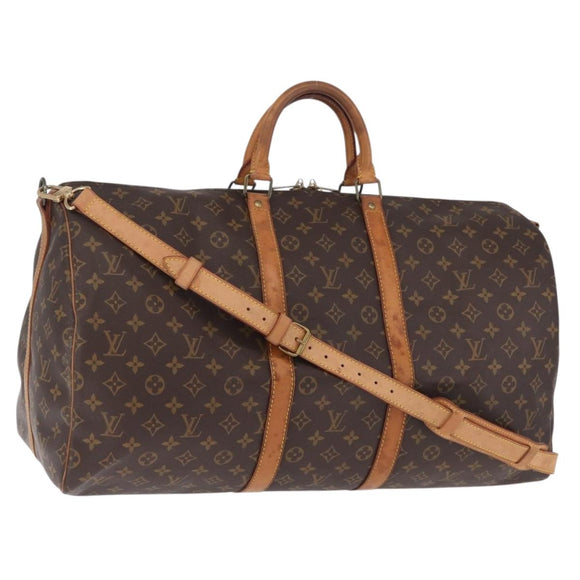 LOUIS VUITTON Monogram Keepall Bandouliere55 Boston Bag M41414 LV Auth ka7142