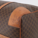 CELINE Macadam Canvas Boston Bag PVC Leather Brown Gold Auth ka7143-15