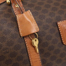 CELINE Macadam Canvas Boston Bag PVC Leather Brown Gold Auth ka7143-18