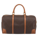 CELINE Macadam Canvas Boston Bag PVC Leather Brown Gold Auth ka7143-3