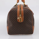 CELINE Macadam Canvas Boston Bag PVC Leather Brown Gold Auth ka7143-4