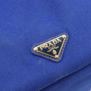 PRADA Canapa MM Hand Bag Canvas 2way Blue Gold Auth ka7146A-16
