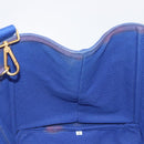 PRADA Canapa MM Hand Bag Canvas 2way Blue Gold Auth ka7146A-20