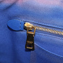 PRADA Canapa MM Hand Bag Canvas 2way Blue Gold Auth ka7146A-23