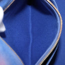 PRADA Canapa MM Hand Bag Canvas 2way Blue Gold Auth ka7146A-26