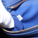 PRADA Canapa MM Hand Bag Canvas 2way Blue Gold Auth ka7146A-27