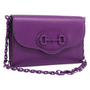 GUCCI GuccissimaGG Horsebit Chain Bag Leather Black Gold 724713 Auth ka7147M-1