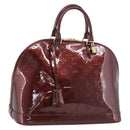 LOUIS VUITTON Monogram Vernis Alma PM Bag Rouge Favist M91691 LV Auth ka7152-1