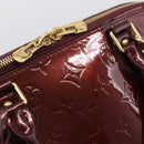 LOUIS VUITTON Monogram Vernis Alma PM Bag Rouge Favist M91691 LV Auth ka7152-15
