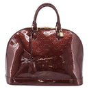 LOUIS VUITTON Monogram Vernis Alma PM Bag Rouge Favist M91691 LV Auth ka7152-2