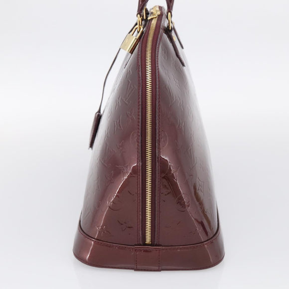 LOUIS VUITTON Monogram Vernis Alma PM Bag Rouge Favist M91691 LV Auth ka7152