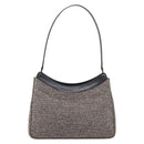 Bally Shoulder Bag Tweed Beige Silver Auth ka7160A-2