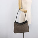 Bally Shoulder Bag Tweed Beige Silver Auth ka7160A-24