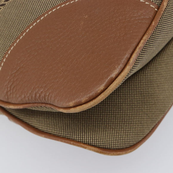 PRADA Shoulder Bag Canvas 2way Brown Gold Auth ka7161A