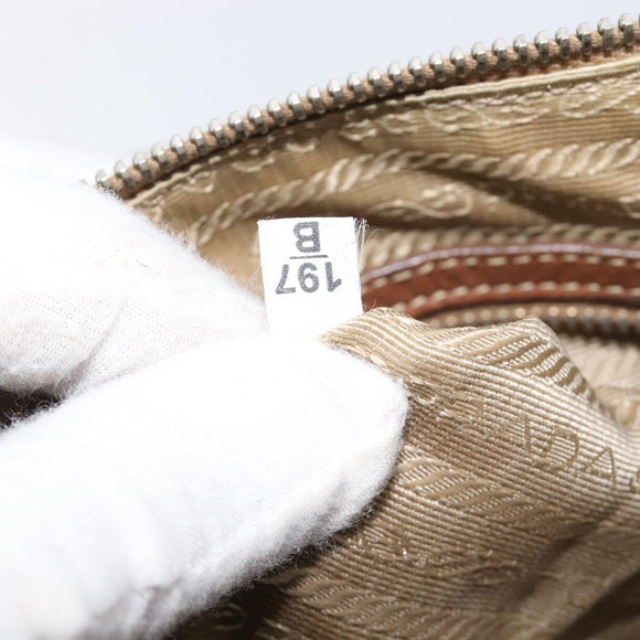 PRADA Shoulder Bag Canvas 2way Brown Gold Auth ka7161A