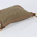PRADA Shoulder Bag Canvas 2way Brown Gold Auth ka7161A-6