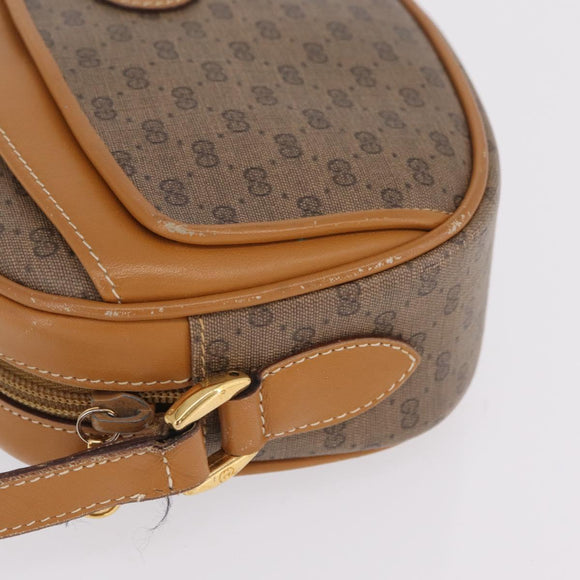 GUCCI Micro GG Supreme Shoulder Bag PVC Beige Gold 007 113 0115 Auth ka7162