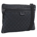 GUCCI GG Canvas Shoulder Bag Black Silver 90476 Auth ka7171A-1