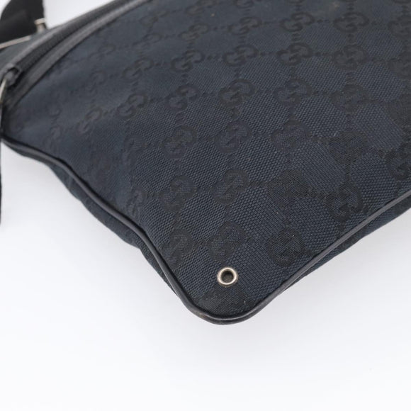 GUCCI GG Canvas Shoulder Bag Black Silver 90476 Auth ka7171A