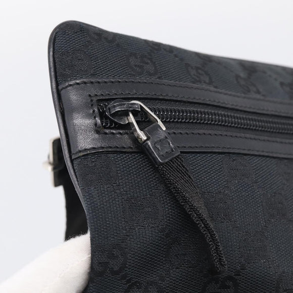 GUCCI GG Canvas Shoulder Bag Black Silver 90476 Auth ka7171A