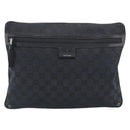 GUCCI GG Canvas Shoulder Bag Black Silver 90476 Auth ka7171A-2