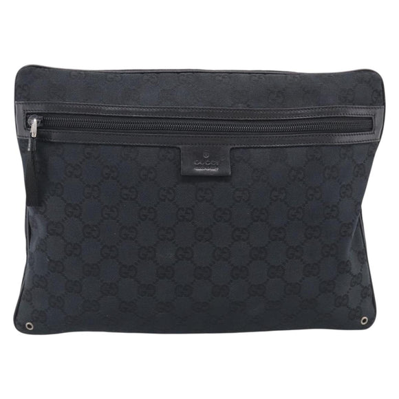 GUCCI GG Canvas Shoulder Bag Black Silver 90476 Auth ka7171A