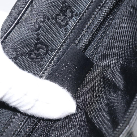 GUCCI GG Canvas Shoulder Bag Black Silver 90476 Auth ka7171A