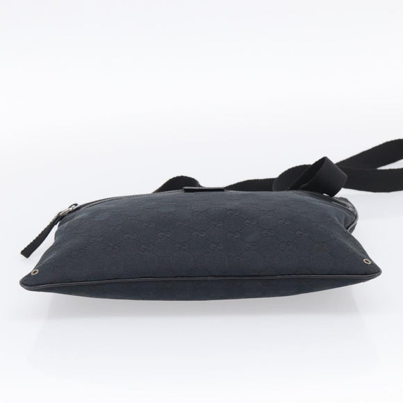 GUCCI GG Canvas Shoulder Bag Black Silver 90476 Auth ka7171A
