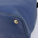PRADA Hand Bag Safiano Leather Blue Gold Auth ka7172-10