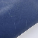 PRADA Hand Bag Safiano Leather Blue Gold Auth ka7172-14
