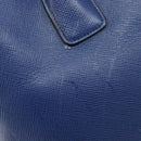 PRADA Hand Bag Safiano Leather Blue Gold Auth ka7172-15
