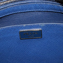 PRADA Hand Bag Safiano Leather Blue Gold Auth ka7172-21