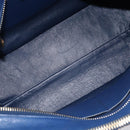 PRADA Hand Bag Safiano Leather Blue Gold Auth ka7172-22