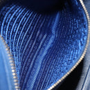 PRADA Hand Bag Safiano Leather Blue Gold Auth ka7172-26