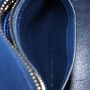 PRADA Hand Bag Safiano Leather Blue Gold Auth ka7172-27