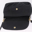 BURBERRY Shoulder Bag Leather Black Gold Auth ka7174-15