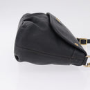 BURBERRY Shoulder Bag Leather Black Gold Auth ka7174-4