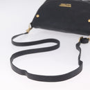 BURBERRY Shoulder Bag Leather Black Gold Auth ka7174-7