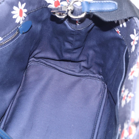 Miu Miu Hand Bag Canvas 2way Navy Gold Auth ka7179M