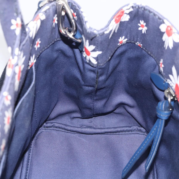 Miu Miu Hand Bag Canvas 2way Navy Gold Auth ka7179M