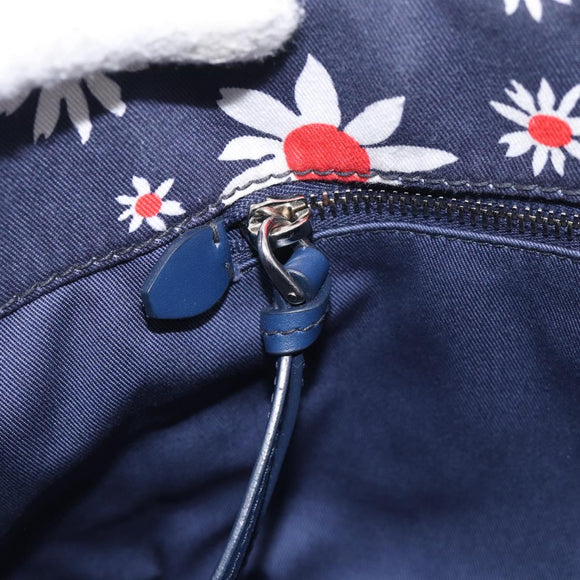 Miu Miu Hand Bag Canvas 2way Navy Gold Auth ka7179M