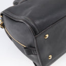 MCM Hand Bag Leather 2way Black Gold Auth ka7180-15