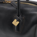 MCM Hand Bag Leather 2way Black Gold Auth ka7180-17