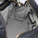 MCM Hand Bag Leather 2way Black Gold Auth ka7180-21