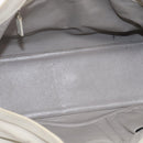 Christian Dior Hand Bag Leather White Silver Auth ka7183-14